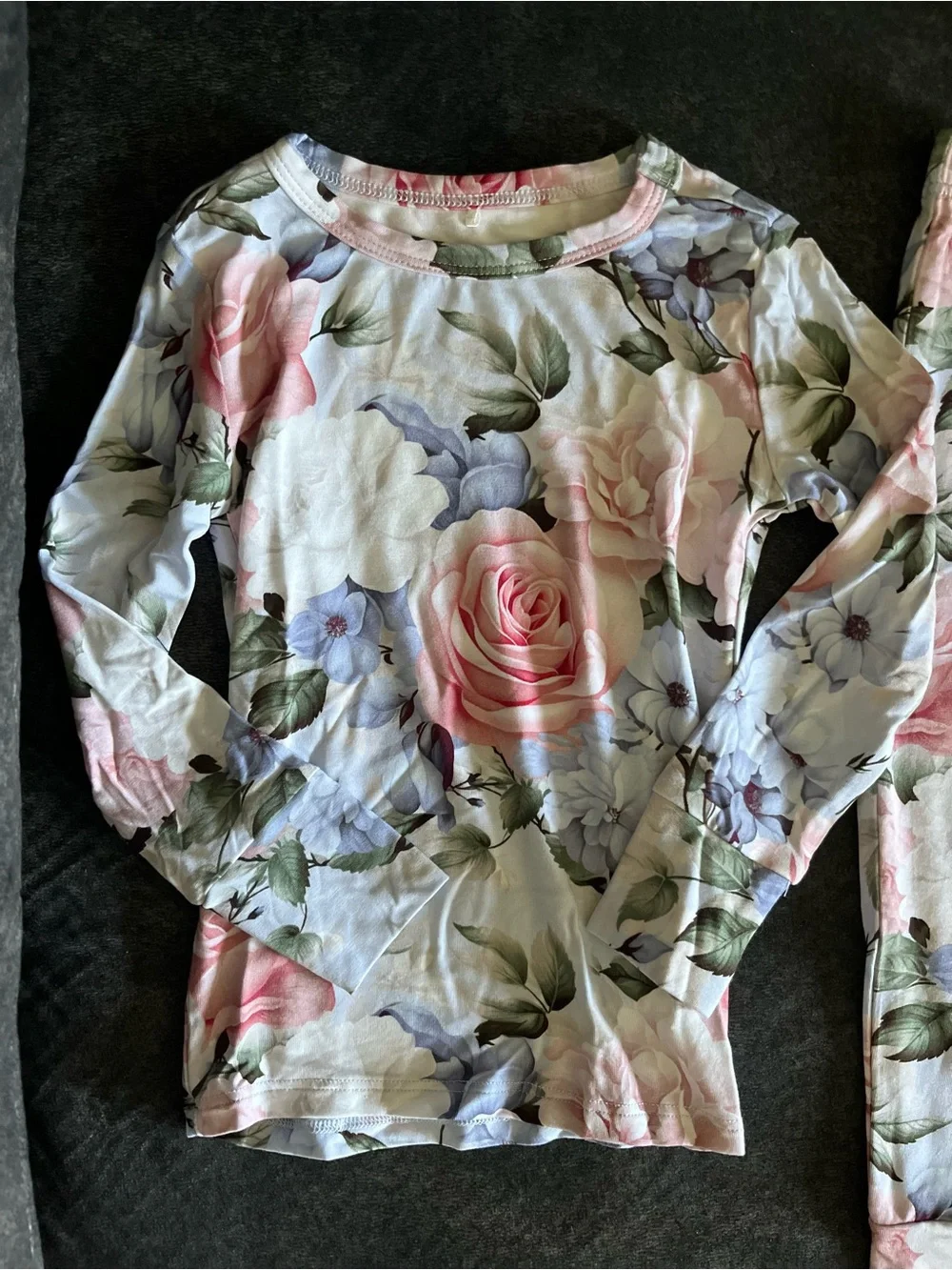 Posh Peanut Adult and Toddler Floral Pastel Pajama Sets with Matching Blanket